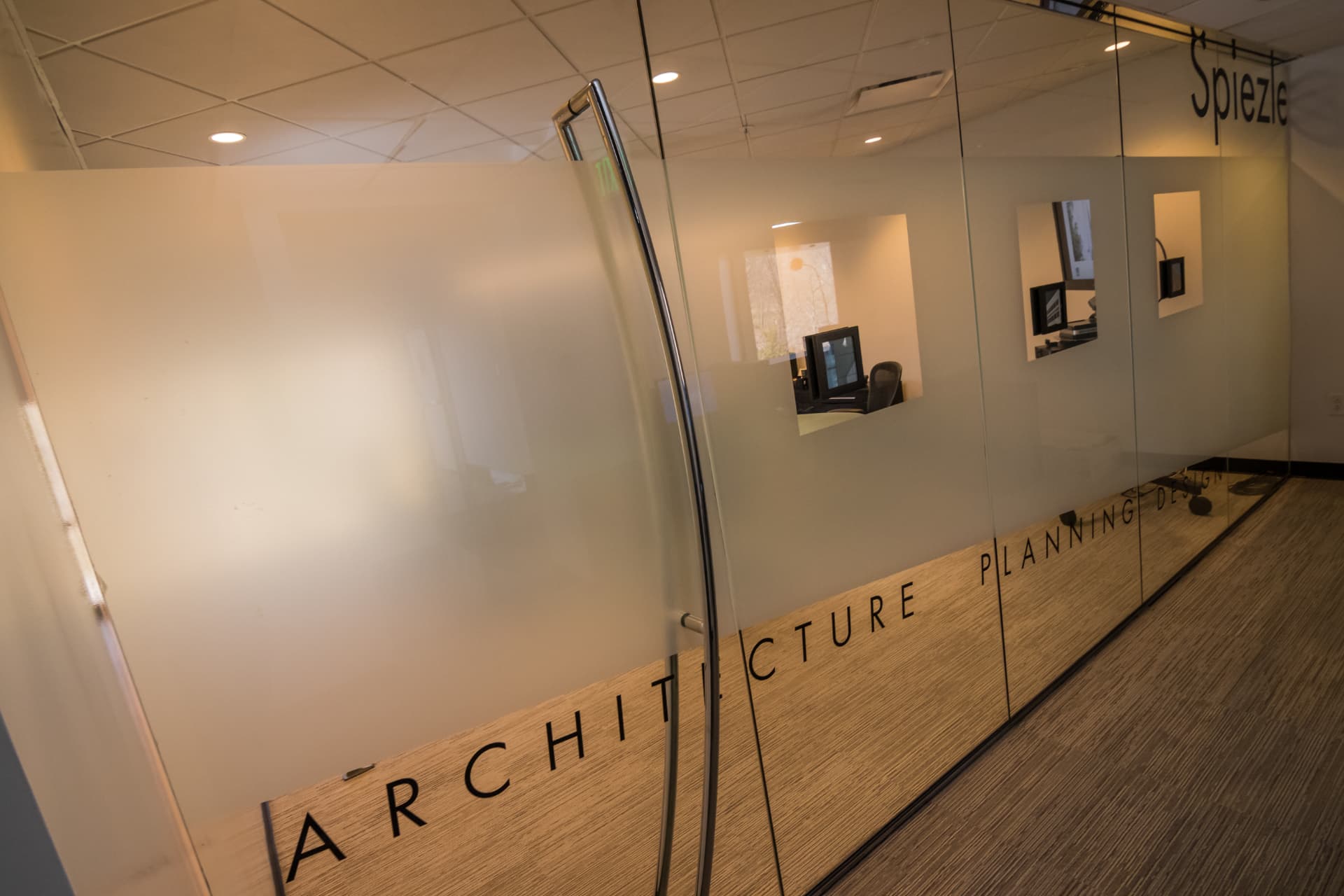 Glass office entry
