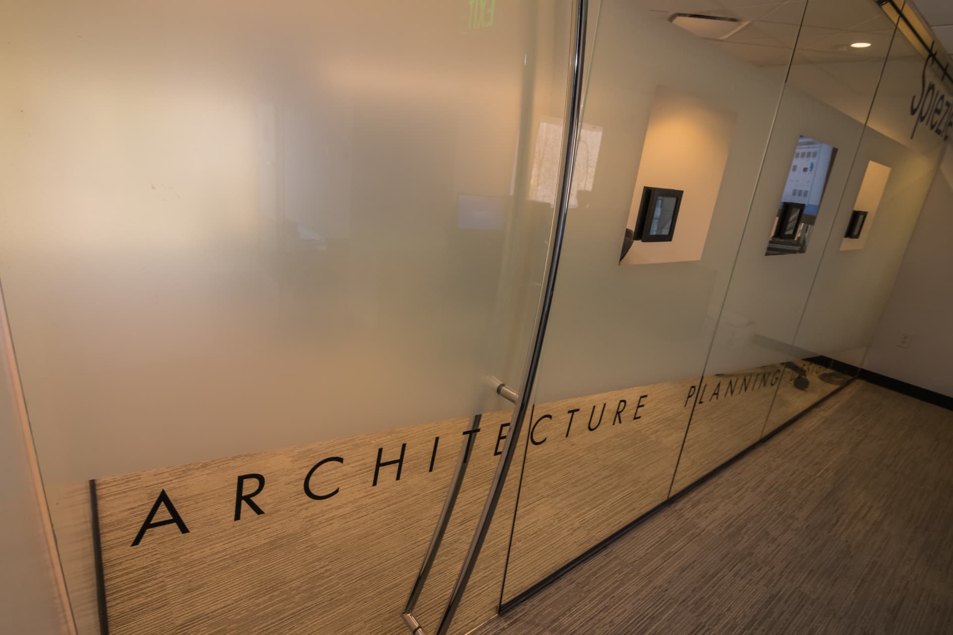 Frosted glass entry doors