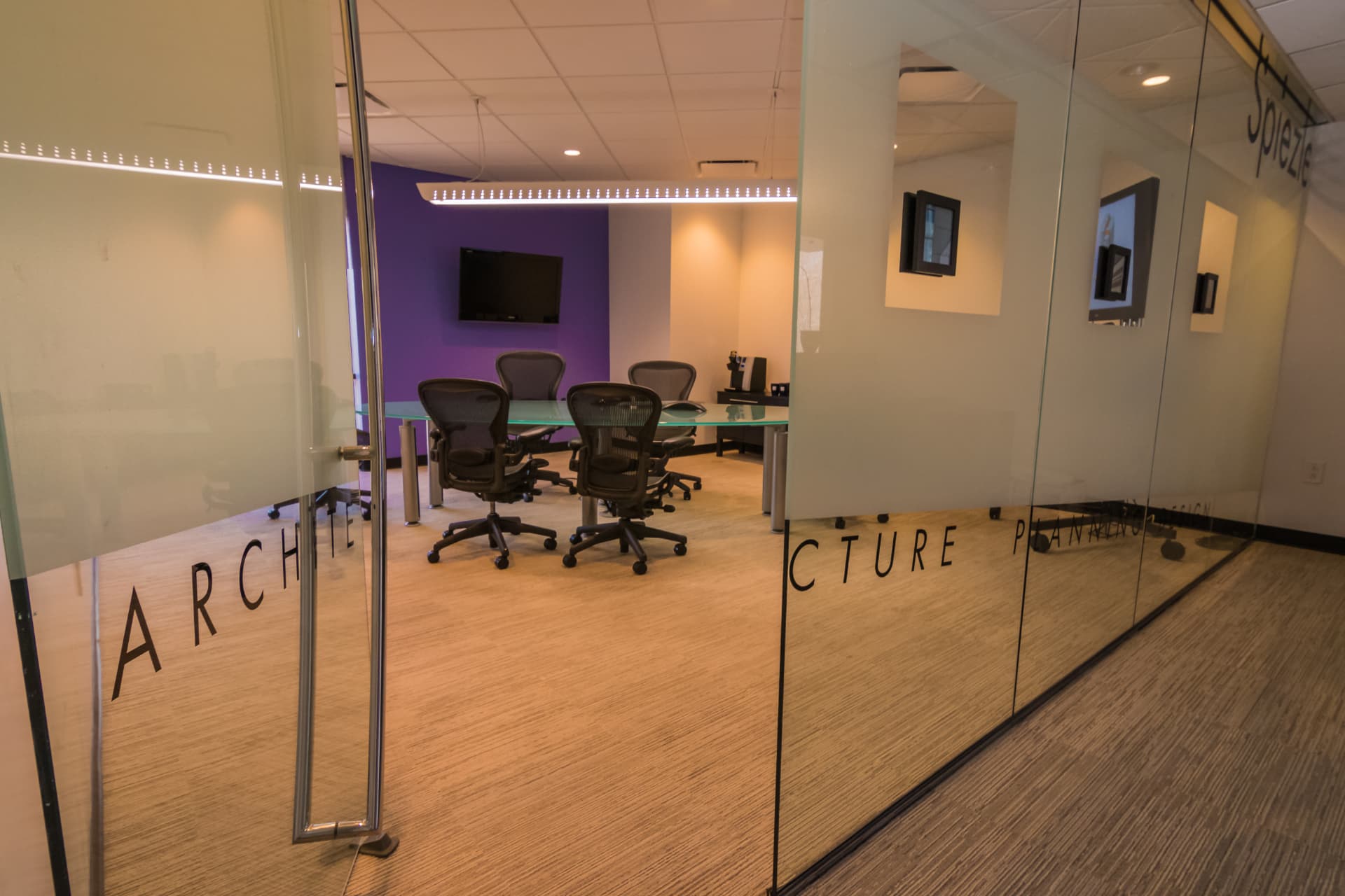 Executive boardroom with accent wall