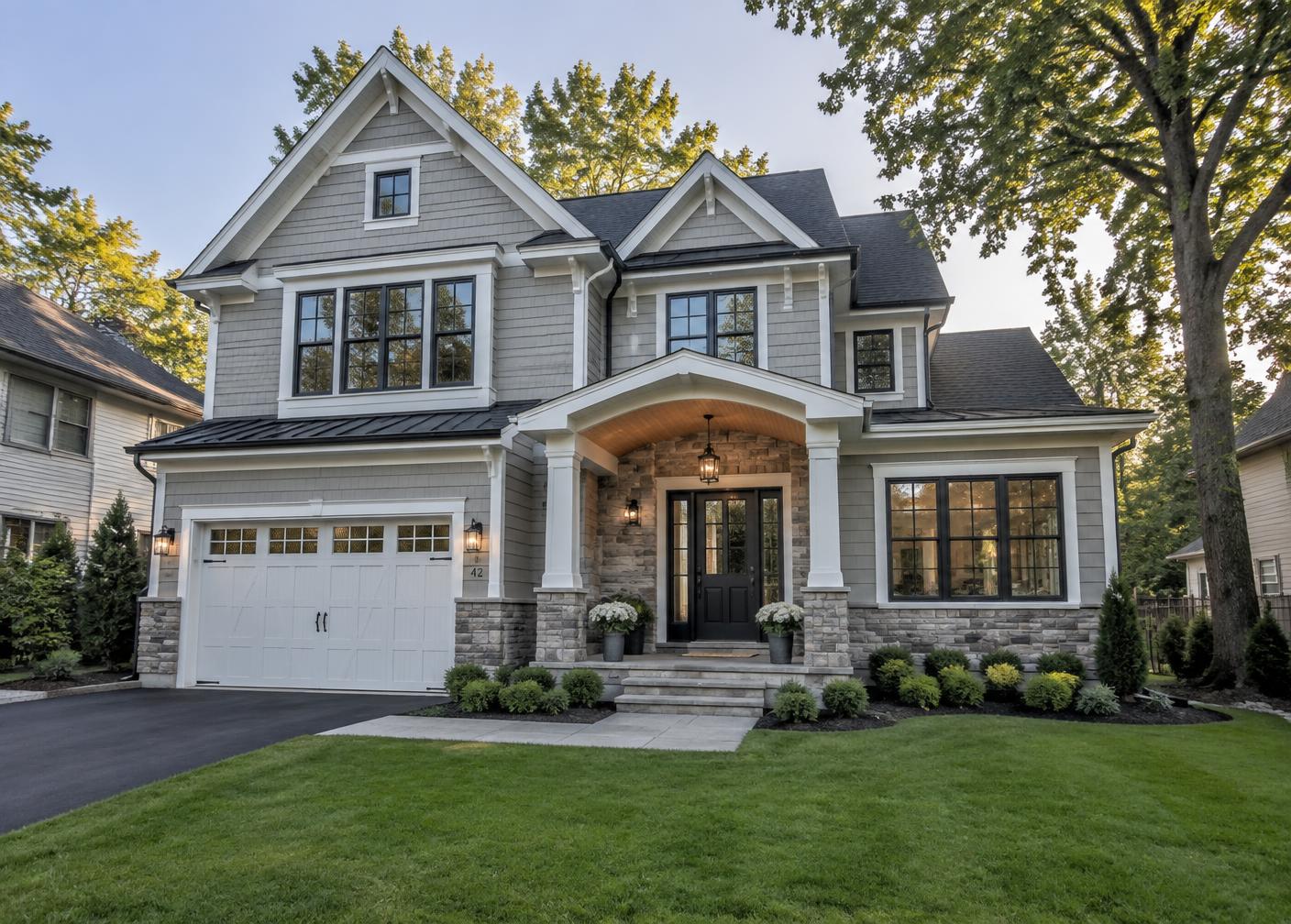 Completed custom home exterior