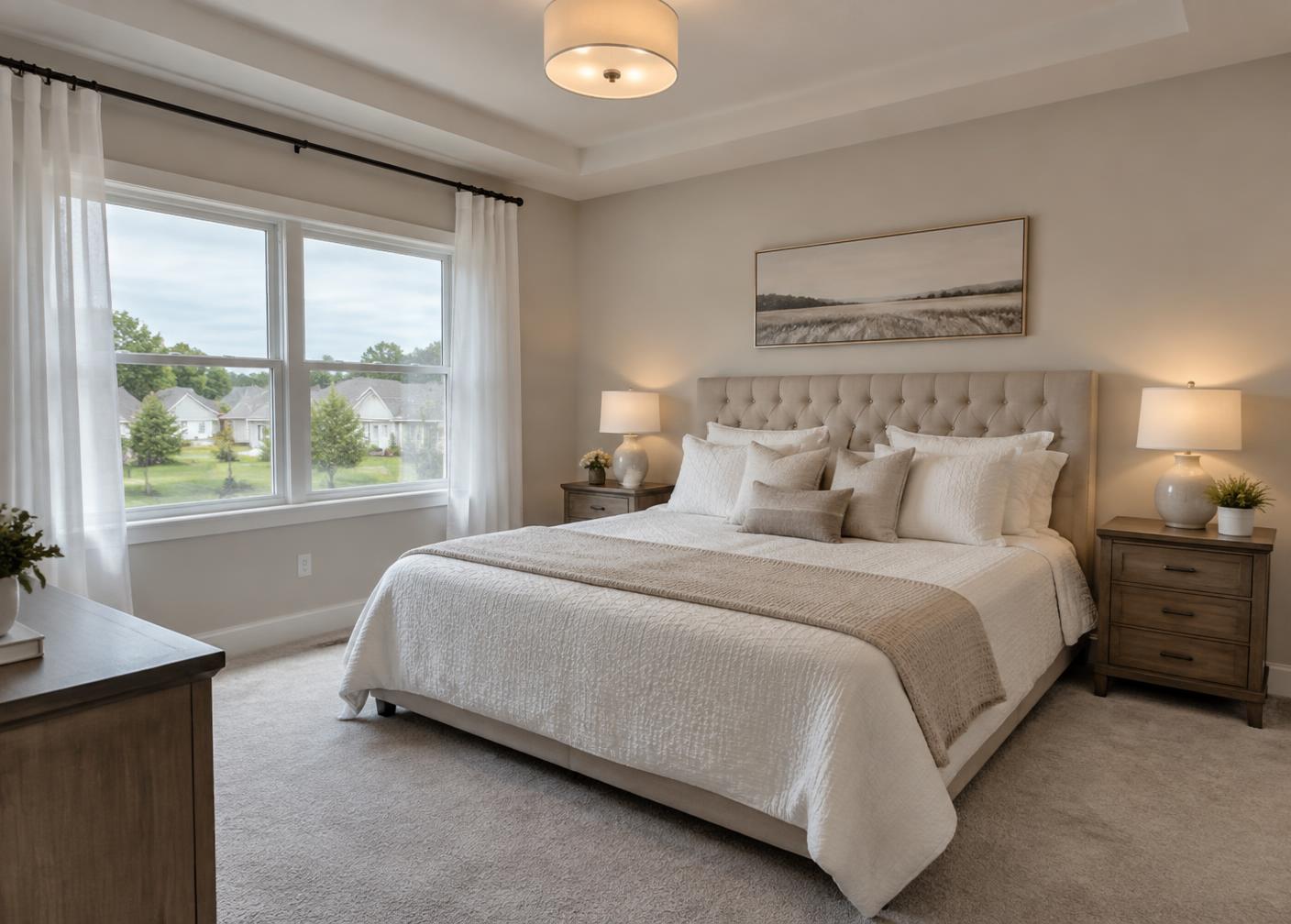 Primary bedroom with soft daylight