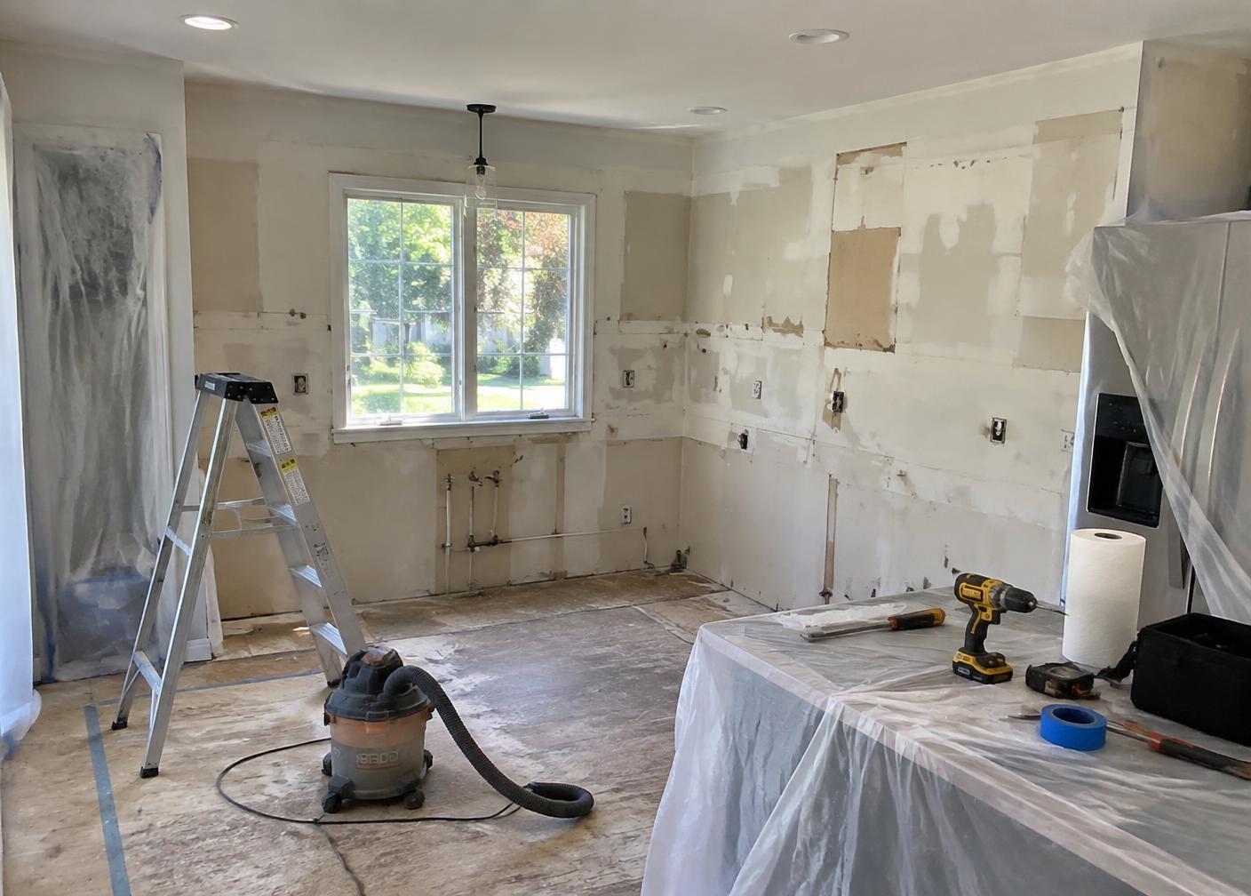 Kitchen mid-demolition