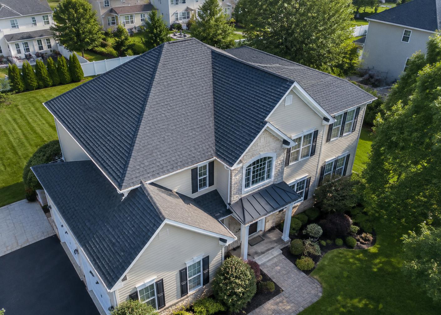 Completed roof from the air